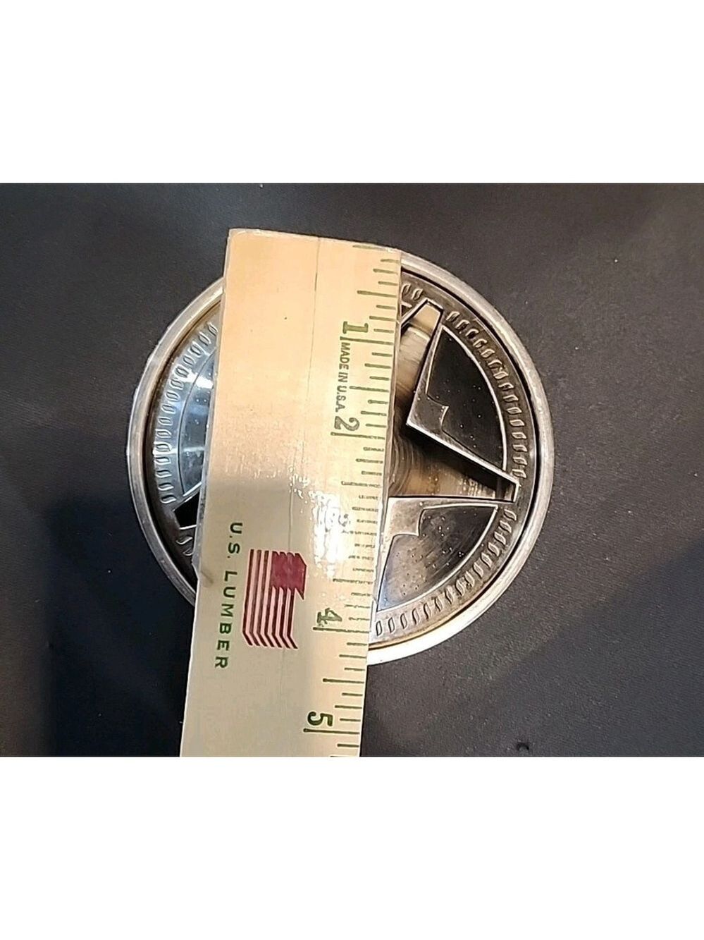 Marlboro Texas Star Silver Round Brushed Metal Stainless Steel Ashtray - Picture 8 of 9